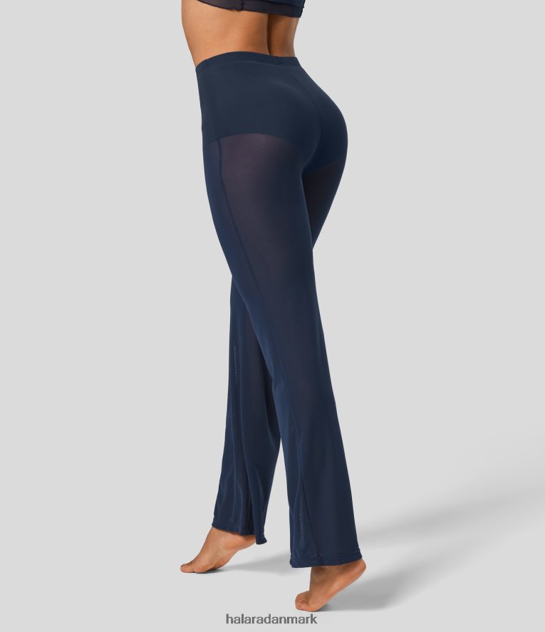 aktivt tøj dk Halara Kvinder højtaljede 2-i-1 gennemsigtige mesh dansebukser humør indigo TH606J293