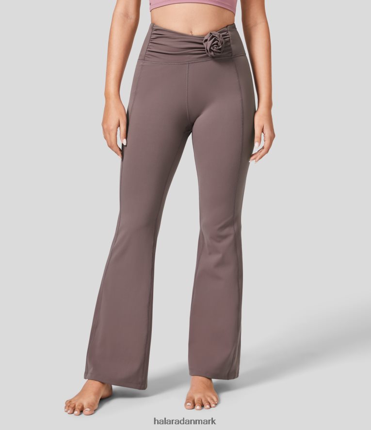 aktivt tøj dk Halara Kvinder højtaljede rynket roset yoga flare bukser original TH606J385