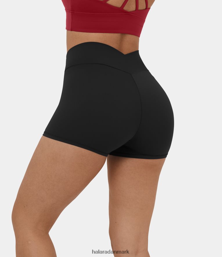 aktivt tøj dk Halara Kvinder softlyzero højtaljede crossover almindelige yoga bikershorts 3'' sort TH606J1280