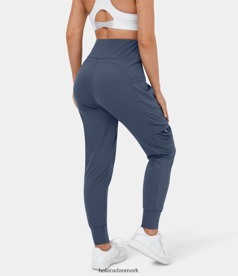 aktivt tøj dk Halara Kvinder højtaljede sidelomme harem afslappede cargo joggers humør indigo TH606J79