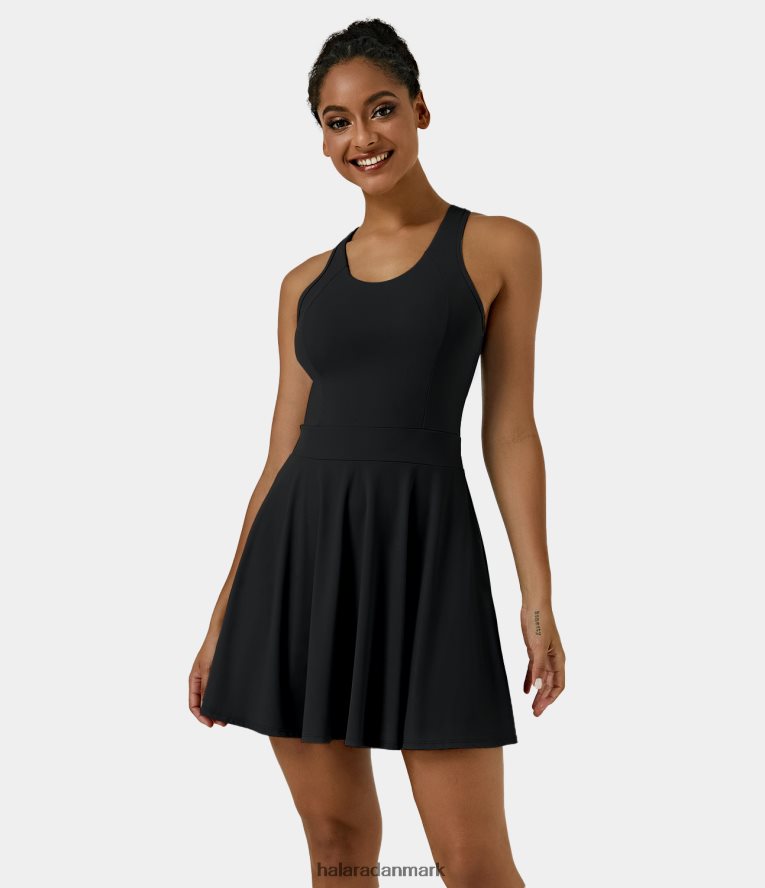 aktivt tøj dk Halara Kvinder rygløs racerback flare minigolf aktiv kjole sort TH606J785