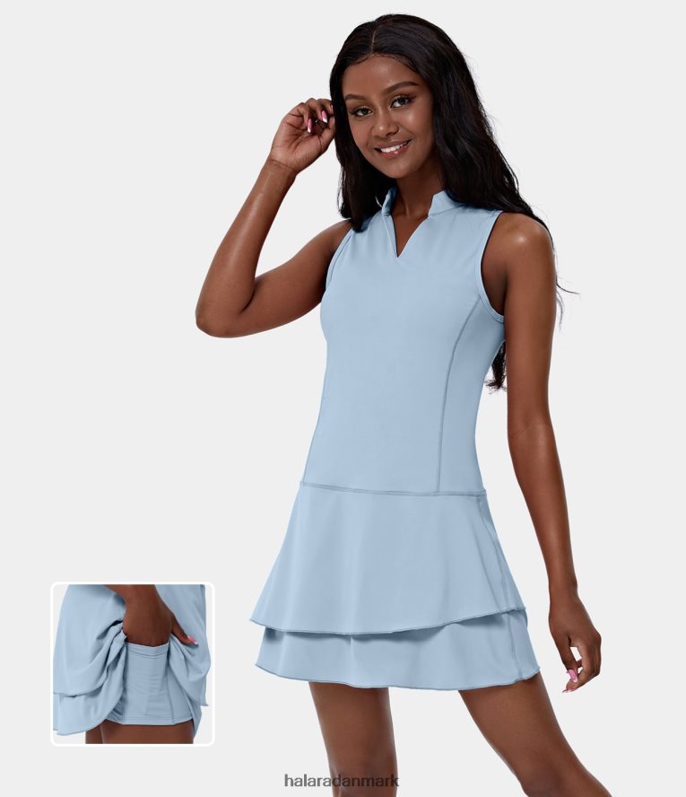aktivt tøj dk Halara Kvinder softlyzero luftig tiered flæse 2-delt lomme cool touch mini golf aktiv kjole original TH606J778