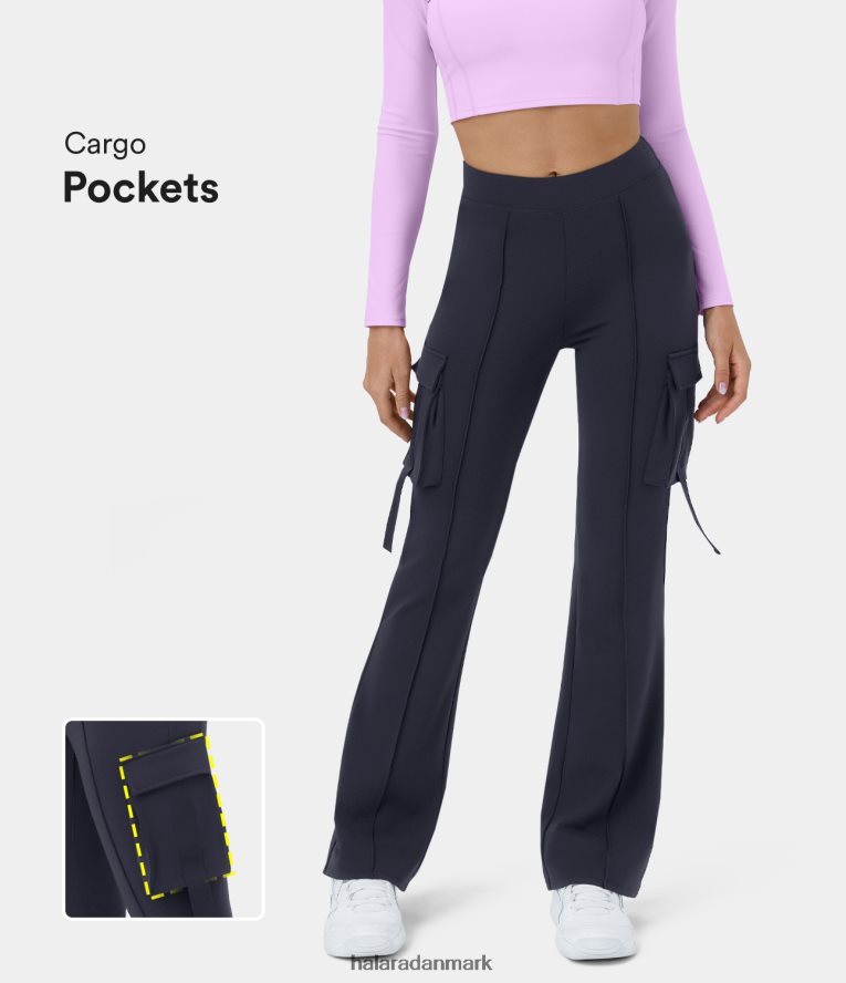 aktivt tøj dk Halara Kvinder højtaljede leggings med klap i siden midnatsblå TH606J244