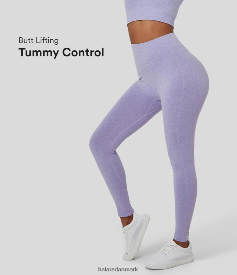 aktivt tøj dk Halara Kvinder sømløst flow højtaljede mavekontrol 7/8 leggings påskeæg TH606J1506