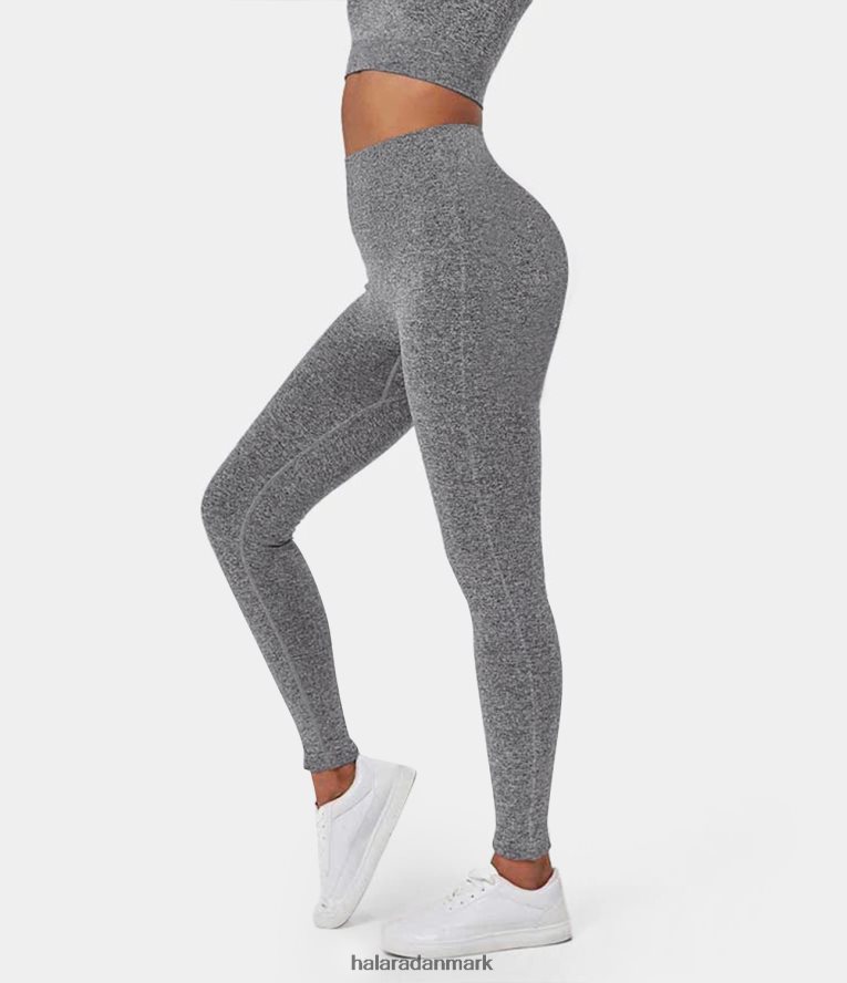aktivt tøj dk Halara Kvinder sømløst flow højtaljede mavekontrol 7/8 leggings stål grå TH606J1504