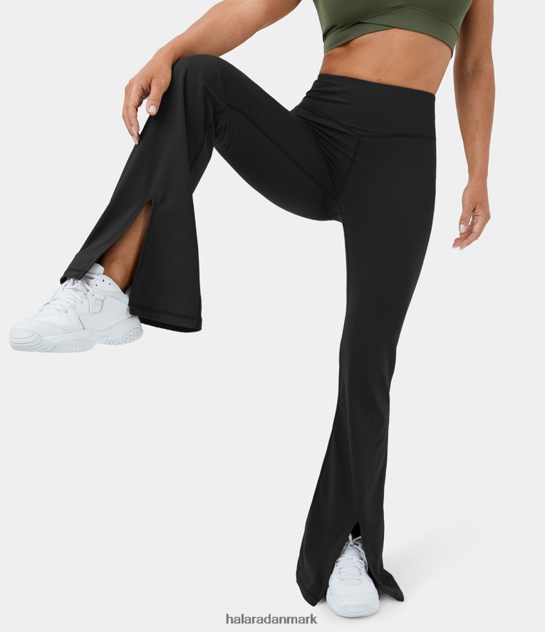 aktivt tøj dk Halara Kvinder softlyzero plys højtaljede splitsøm super flare yoga leggings sort TH606J325