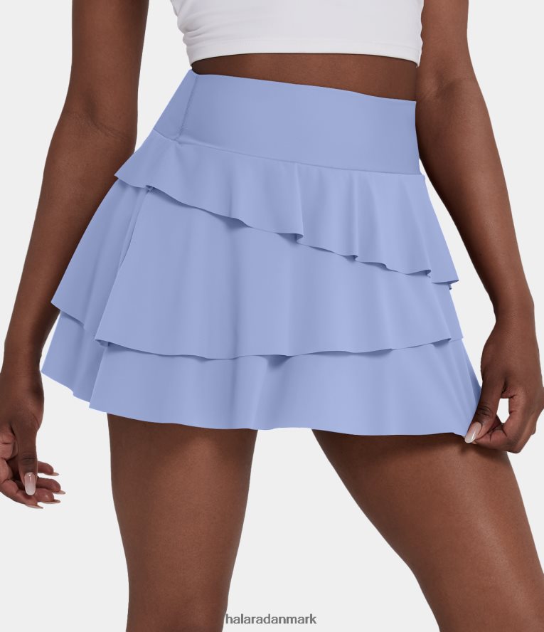 aktivt tøj dk Halara Kvinder hverdagshøjtaljet 2-i-1 tennisnederdel-trøffel blå hejre TH606J644