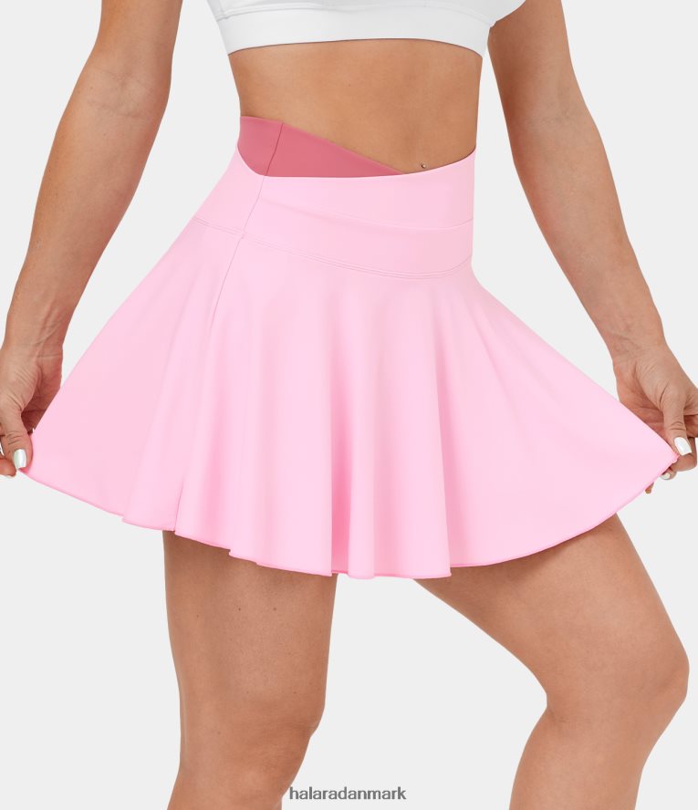 aktivt tøj dk Halara Kvinder softlyzero luftig crossover farveblok sidelomme 2-i-1 flare cool touch afslappet nederdel næsegrus TH606J649