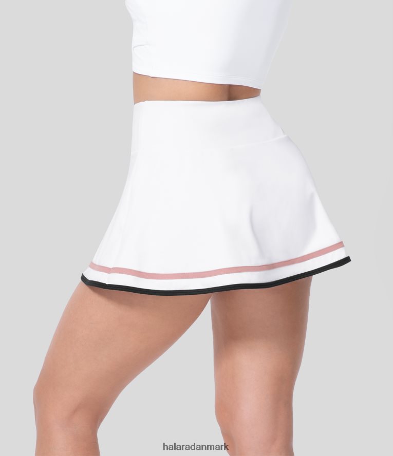aktivt tøj dk Halara Kvinder softlyzero luftig højtaljet 2-i-1 sidelomme farveblok flare cool touch micro mini casual nederdel hvid TH606J685