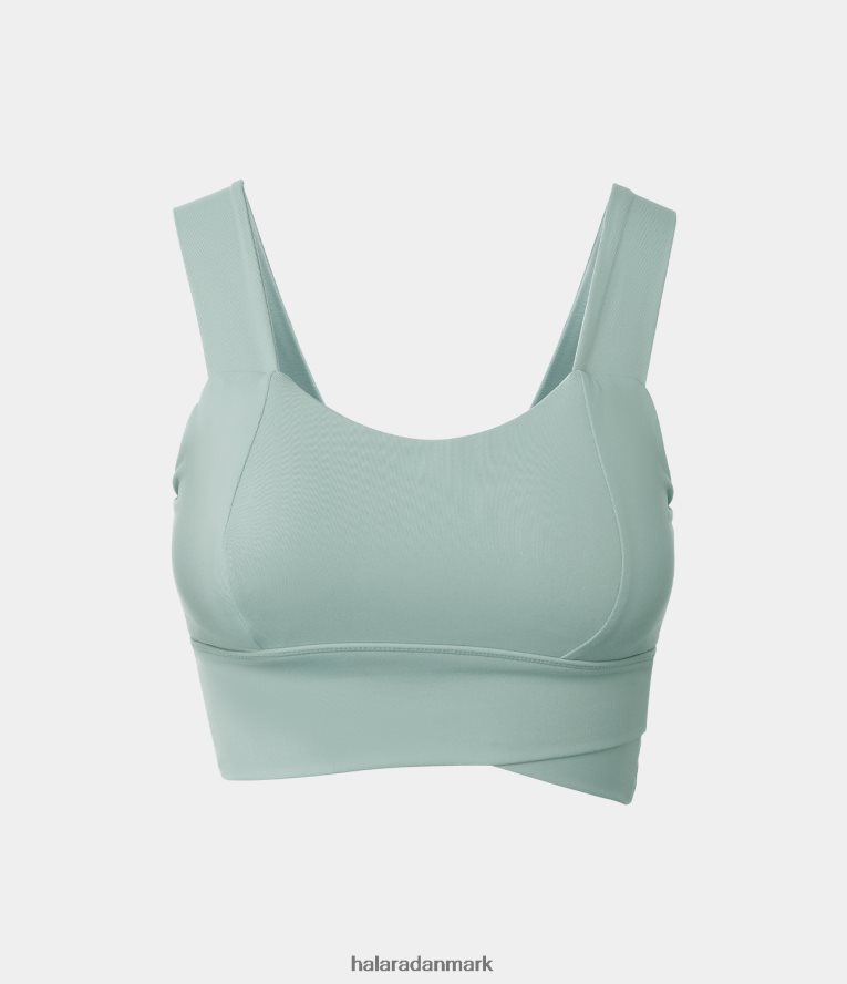 aktivt tøj dk Halara Kvinder lav støtte solid longline yoga sports bh celadon TH606J1619