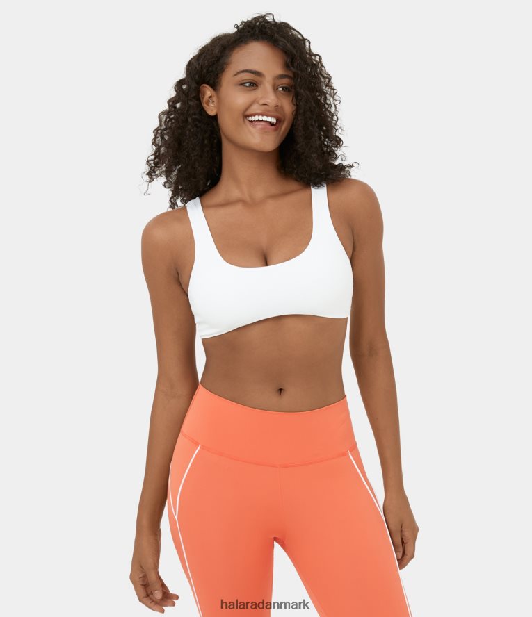 aktivt tøj dk Halara Kvinder lav støtte u-nakke rygløs yoga sports-bh hvid TH606J1594