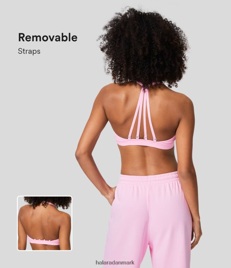 aktivt tøj dk Halara Kvinder softlyzero luftig lav støtte dyb v-hals rygløs aftagelig rem cool touch afslappet sports bh næsegrus TH606J1591