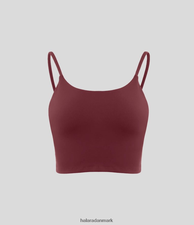 aktivt tøj dk Halara Kvinder grundlæggende polstret workout cropped tanktop cordovan TH606J1676