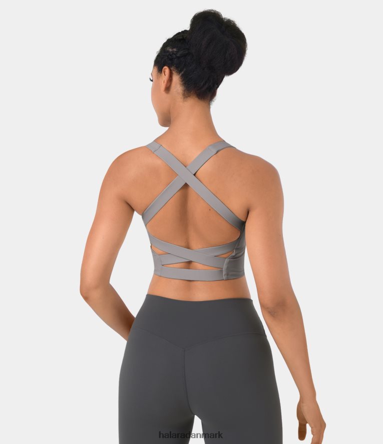 aktivt tøj dk Halara Kvinder softlyzero luftig firkantet hals, rygløs cropped på kryds og tværs af cool touch yoga tanktop original TH606J1688