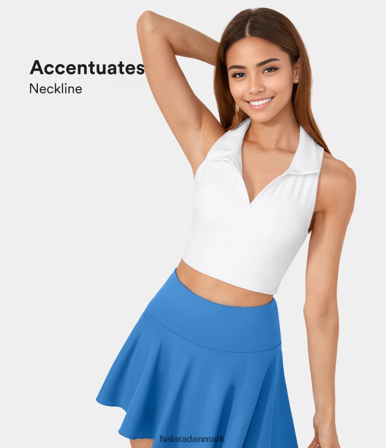 aktivt tøj dk Halara Kvinder softlyzero luftig racerback, cool touch cropped tennis tanktop hvid TH606J1726