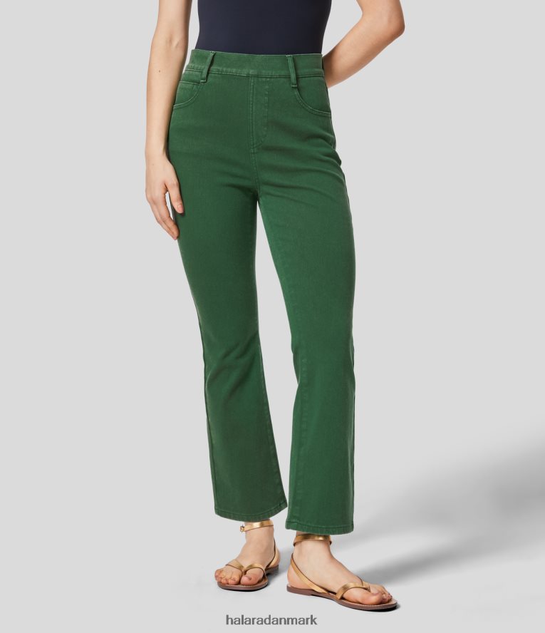 tøj dk Halara Kvinder magiske højtaljede flere lommer farverige strækstrikkede casual bootcut-jeans frodig denim TH606J1348