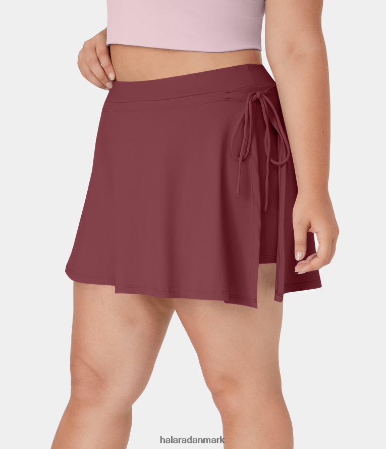 aktivt tøj dk Halara Kvinder hverdag softlyzero airy tie side a line 2-i-1 sidelomme plus størrelse mini cool touch nederdel cordovan TH606J596