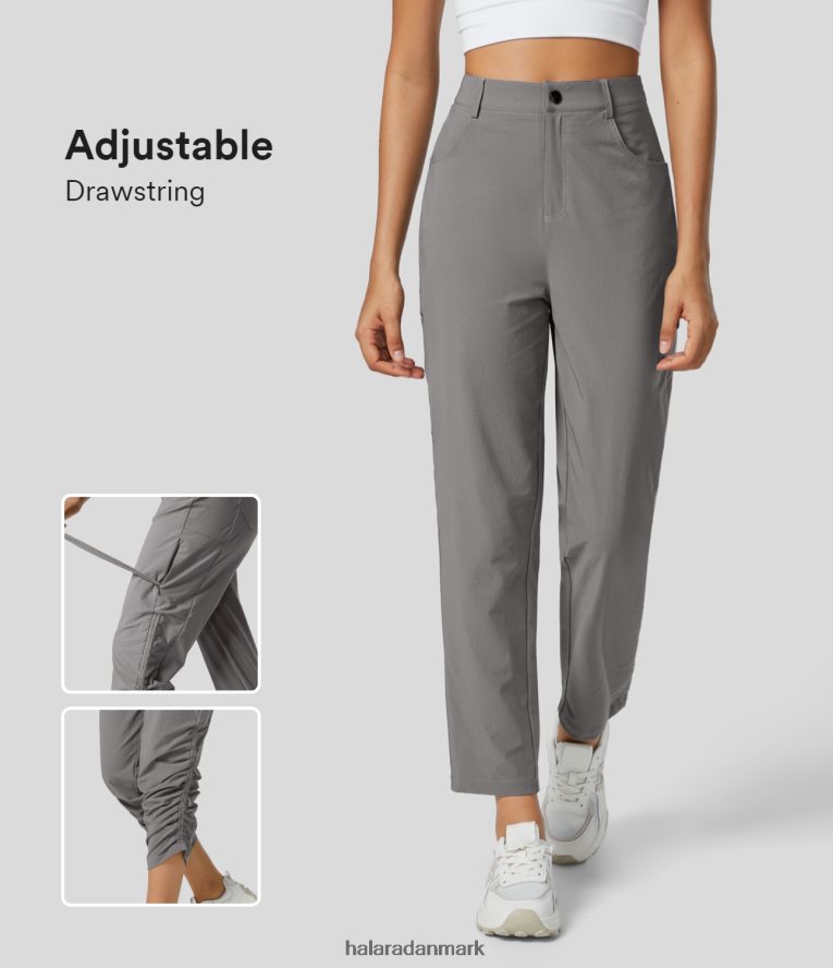 tøj dk Halara Kvinder Mellemhøje flere lommer indeni arbejdsbukser med justerbar snøre forneden skybrud TH606J422