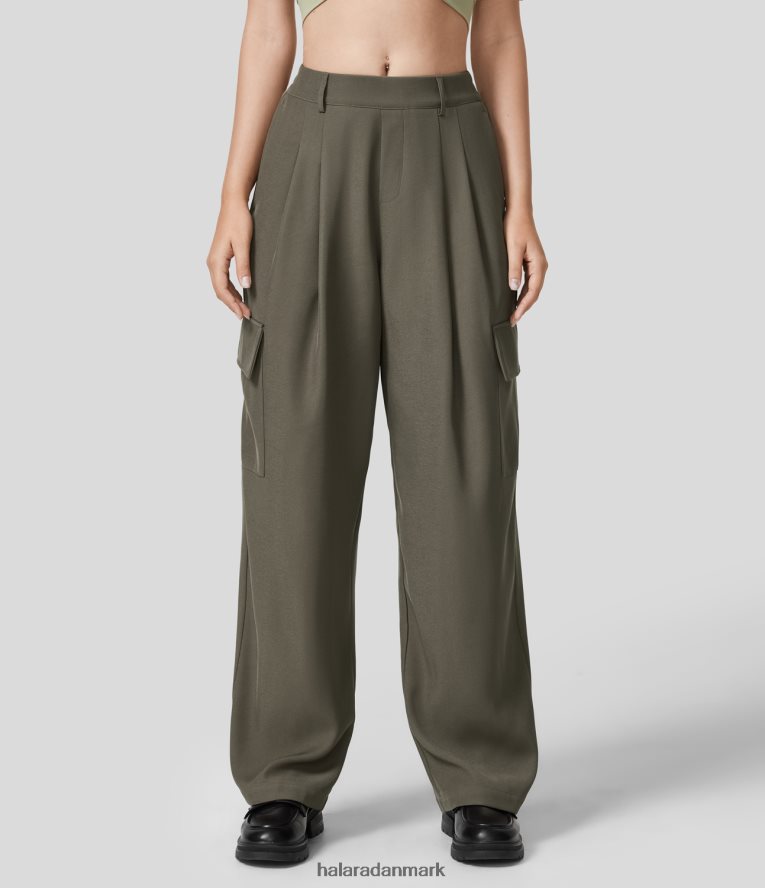 tøj dk Halara Kvinder arbejdsbukser med mellemhøjde og flere lommer stengrå TH606J411