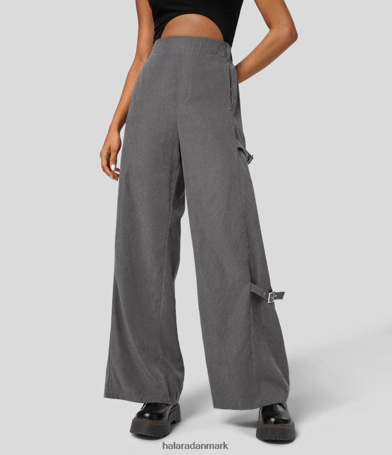 tøj dk Halara Kvinder højtaljede bukser med justerbar sidelomme med spænde tin TH606J480