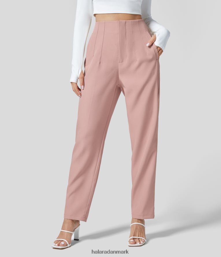 tøj dk Halara Kvinder højtaljede sidelomme tilspidsede arbejdsbukser ferskenskind TH606J409