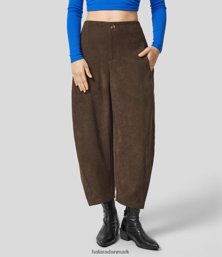 tøj dk Halara Kvinder højtaljede lynlås-sidelomme af fløjlsbukser i fløjlsbukser demitasse TH606J56