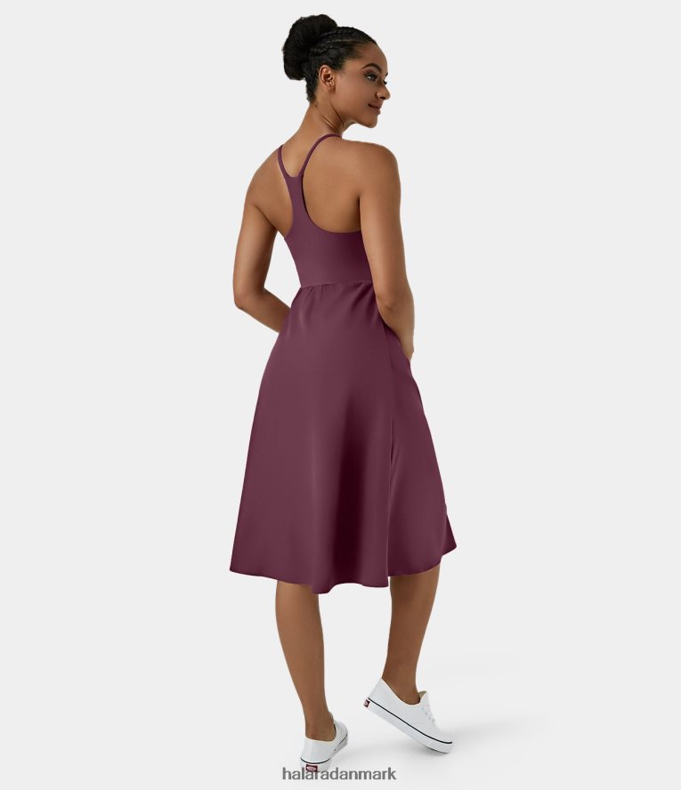 tøj dk Halara Kvinder hverdag midi chill kjole-la land fig TH606J1137