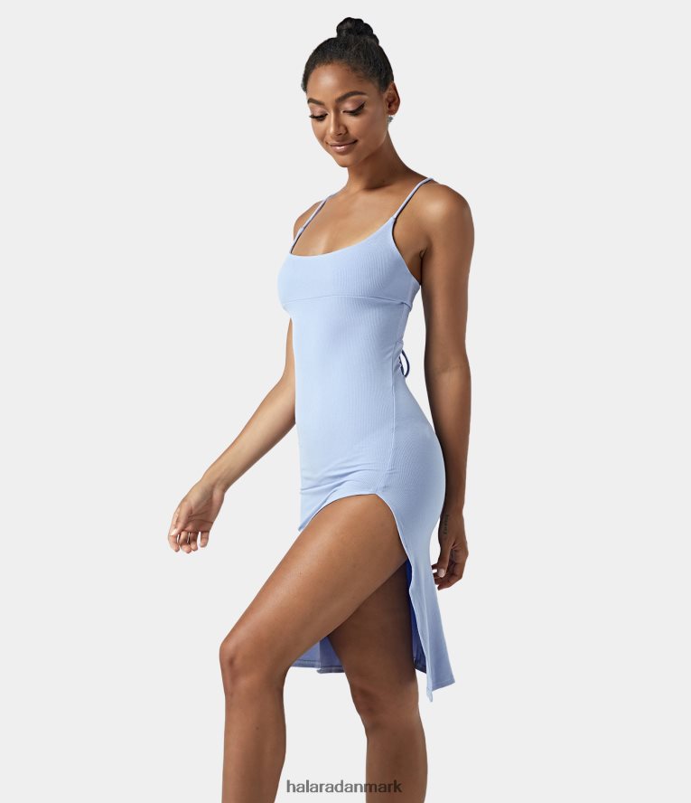 tøj dk Halara Kvinder hverdags chill festkjole-sensationel Himmelblå TH606J1205