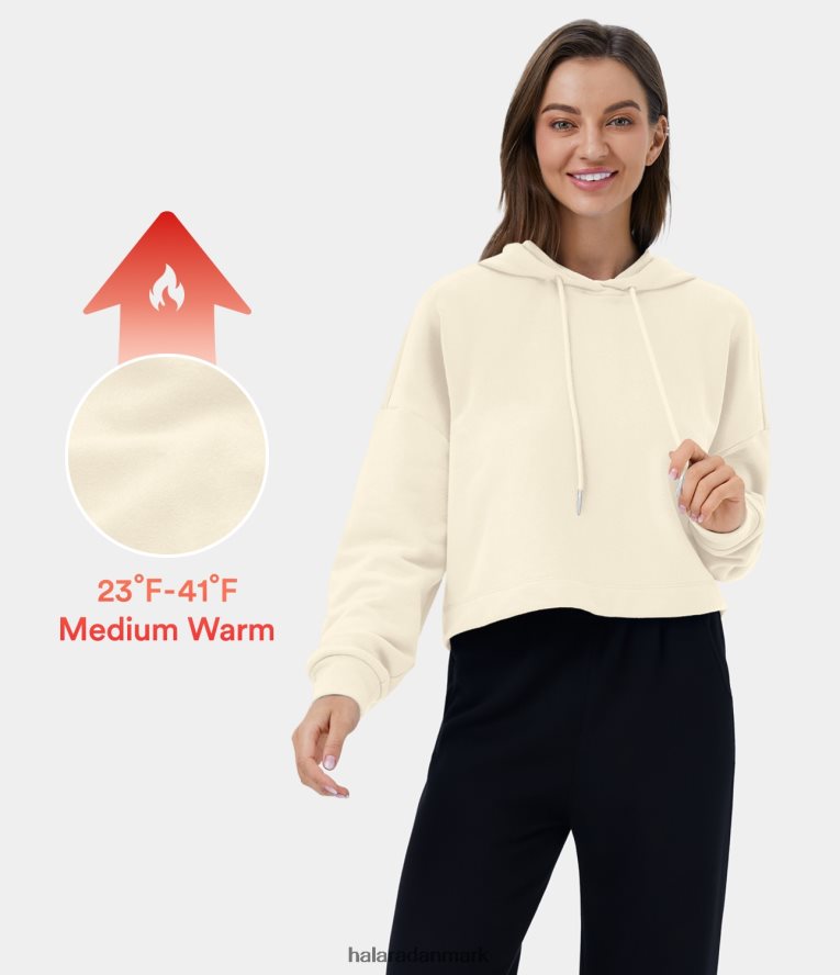 tøj dk Halara Kvinder hættetrøje med hættetrøje i fleece afslappet hættetrøje i bomuld efterglød TH606J1955