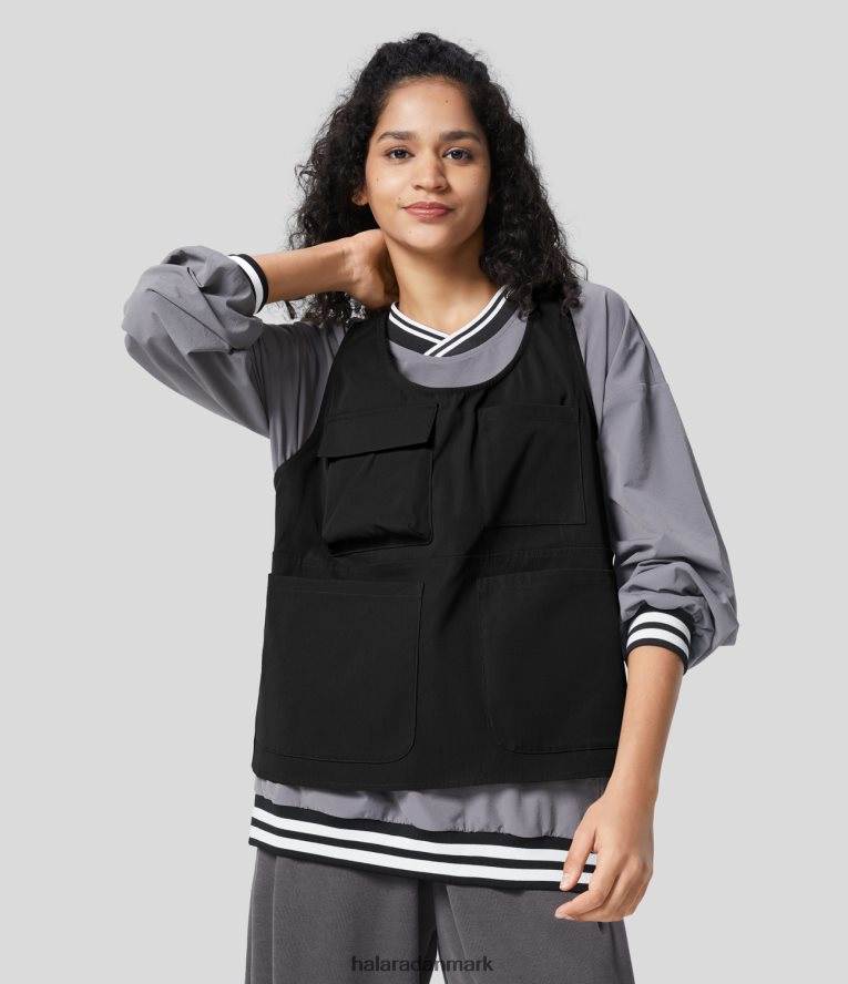 tøj dk Halara Kvinder flere utility lommer hiking cargo vest kastanjegrøn TH606J252