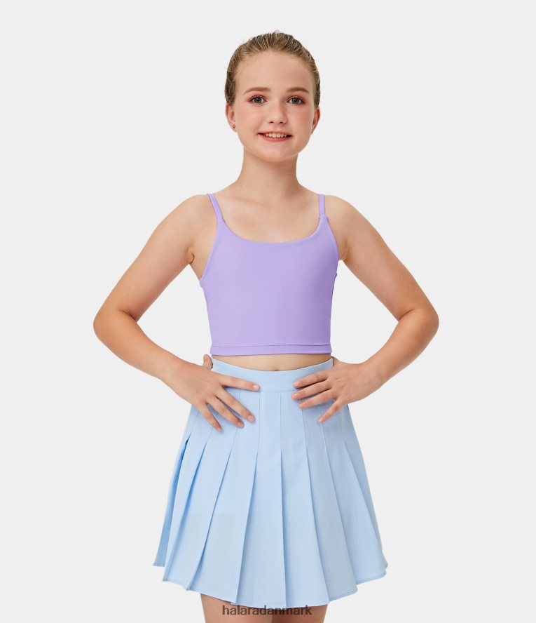 tøj dk Halara pige softlyzero plys, rygløs cropped tanktop-kid's pastel lilla TH606J1780