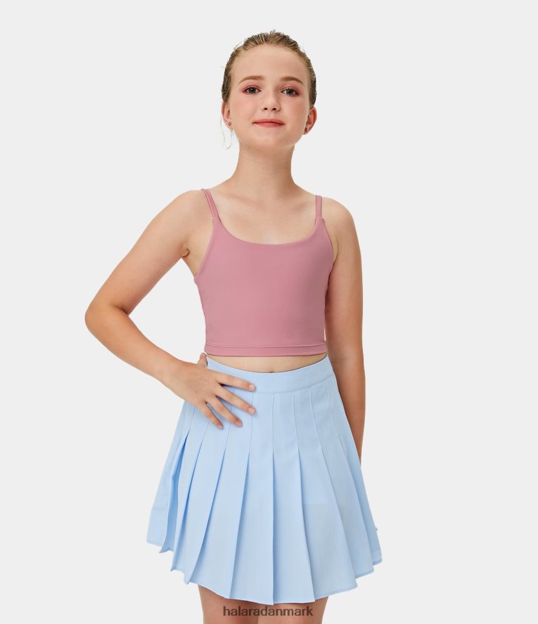 tøj dk Halara pige softlyzero plys, rygløs cropped tanktop-kid's rødme TH606J1781